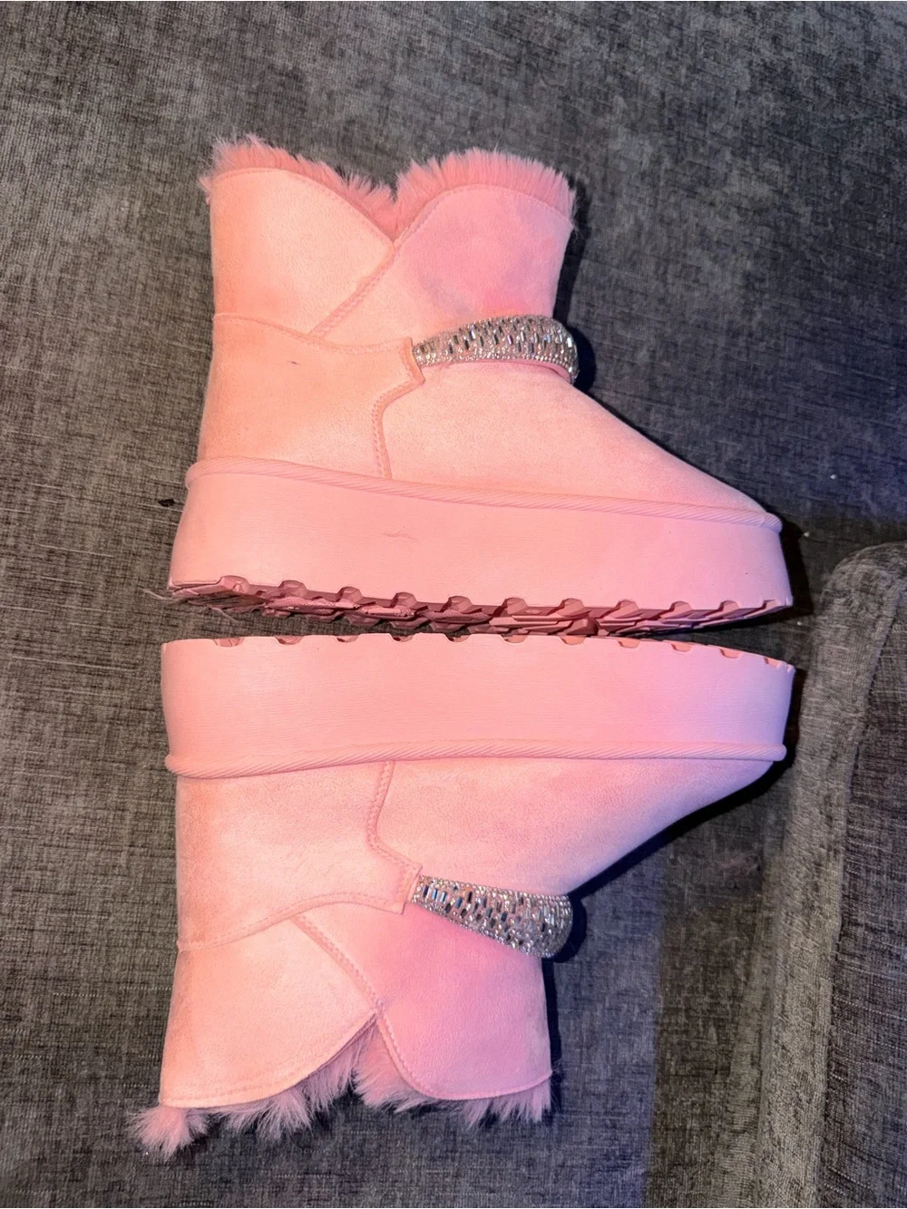 ROUCE Women’s Pink Faux Fur‎ Platform Winter Boots Size 40  us 9